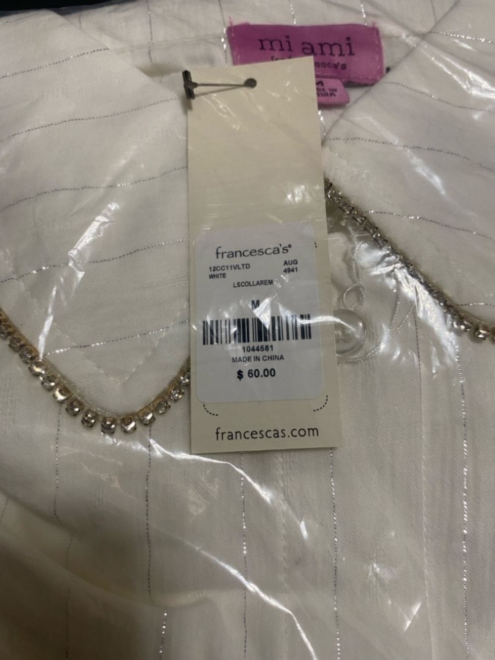 NWT Diana Embellished Oversized Woven Blouse - Picture 6 of 6